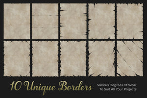 Ancient Borders - Hand Illustrated Torn Paper Borders